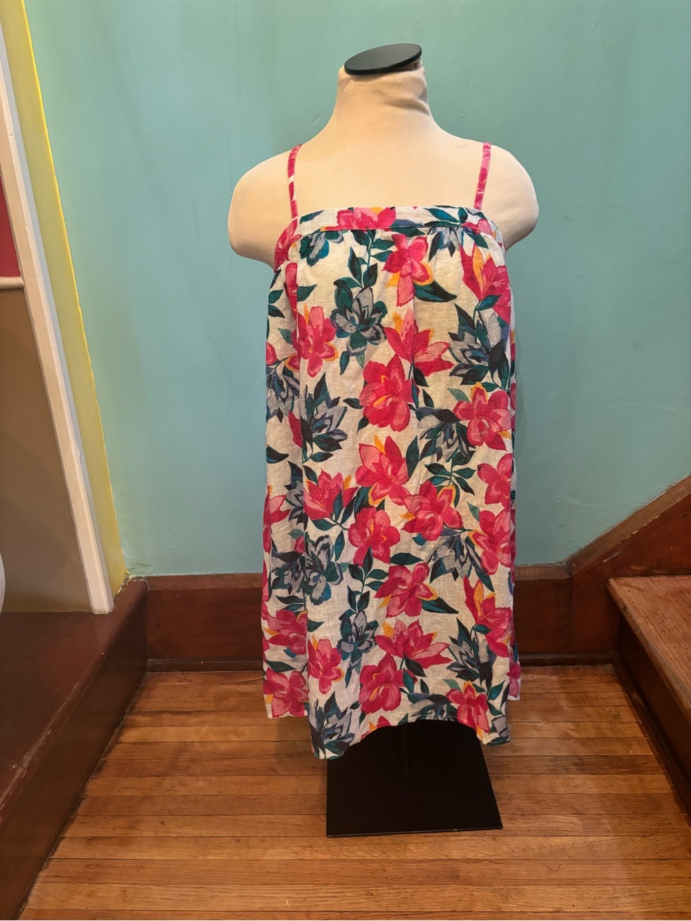 Women’s  Floral Spaghetti-Strap Dress - Pink & Blue